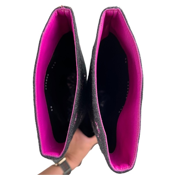 Bruno Magli Wool and Leather Embroidered Boots Size 8 Made in Italy - Picture 4 of 17